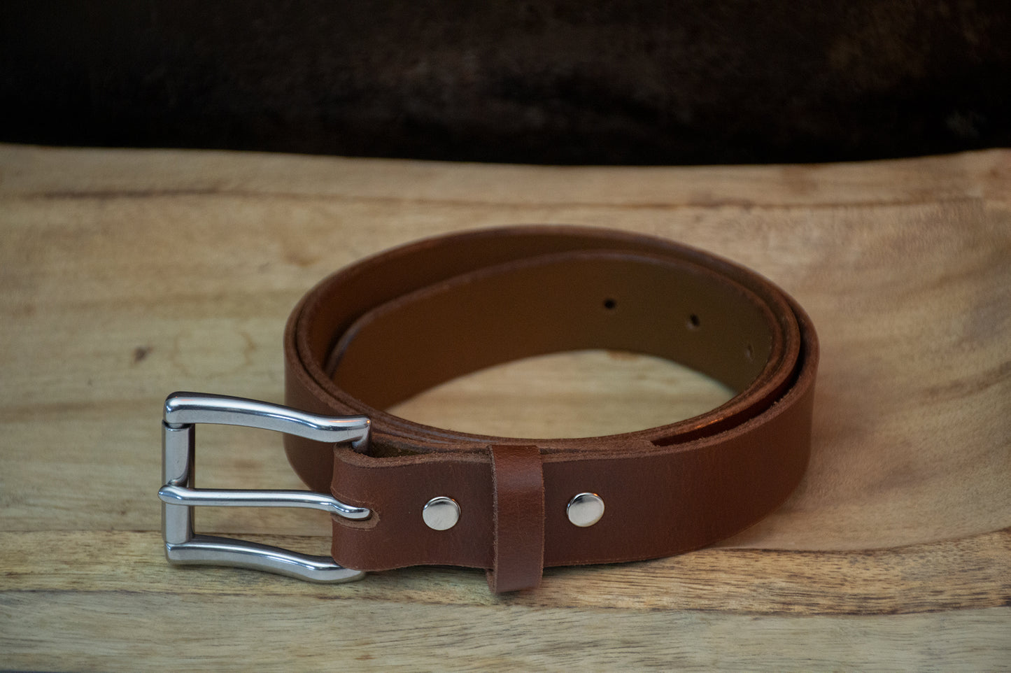 "Wayfinder" Chestnut Leather Belt