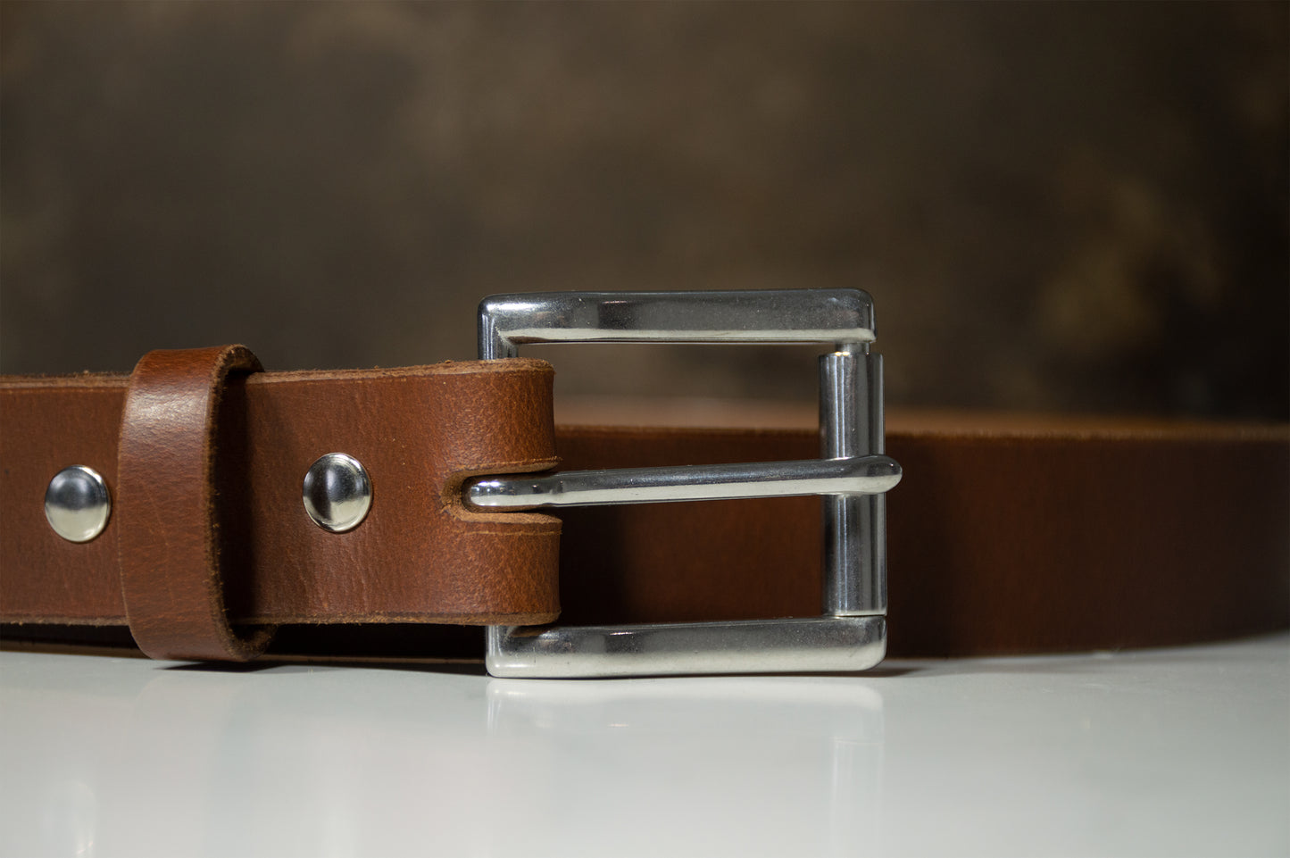 "Wayfinder" Chestnut Leather Belt